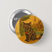 Badge Rond 5 Cm Bouton Lovely Siam Cat Round (Devant & derrière)