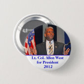 Badge Rond 5 Cm Bouton, lt Col. Allen West pour le président 2012 (Devant & derrière)