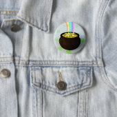 Badge Rond 5 Cm Bouton Lucky Pot of Gold (En situation)