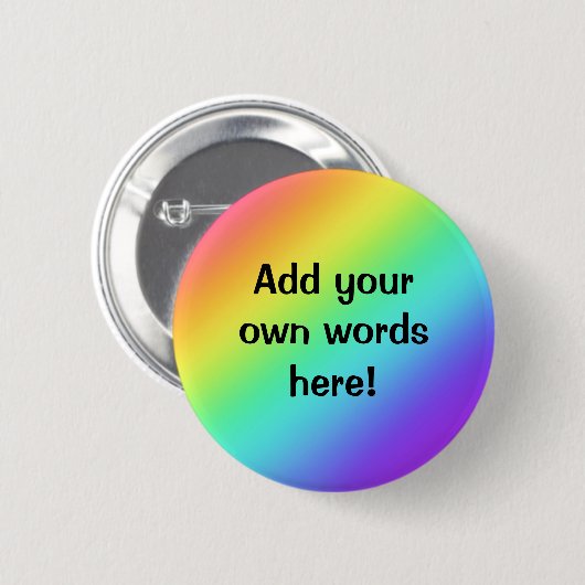 Badge Rond 5 Cm Bouton lumineux arc-en-ciel personnalisé (Devant & derrière)