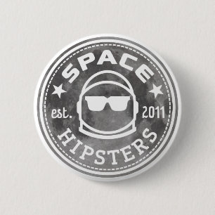 Badge Rond 5 Cm Bouton lunaire de Hipsters® Apollo 50 de l'espace