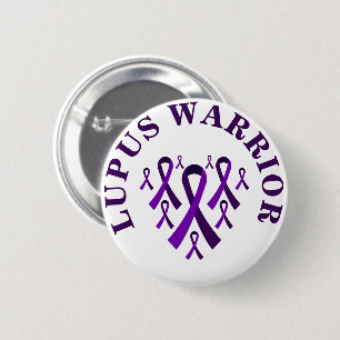 Badge Rond 5 Cm Bouton Lupus Warrior Purple Awareness Ribbon