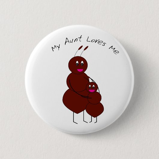 Badge Rond 5 Cm Bouton Ma tante M'aime (Devant)