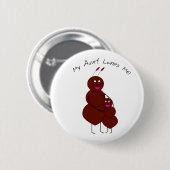 Badge Rond 5 Cm Bouton Ma tante M'aime (Devant & derrière)