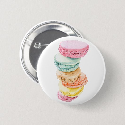 Badge Rond 5 Cm Bouton Macarons (Devant & derrière)