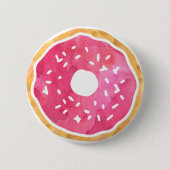 Badge Rond 5 Cm Bouton Magenta Hot Rose Donut (Devant)
