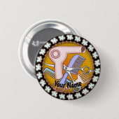 Badge Rond 5 Cm Bouton Magie Salon de beauté (Devant & derrière)