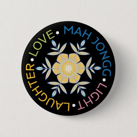 Badge Rond 5 Cm Bouton Mah Jongg Snowflakes (Devant)