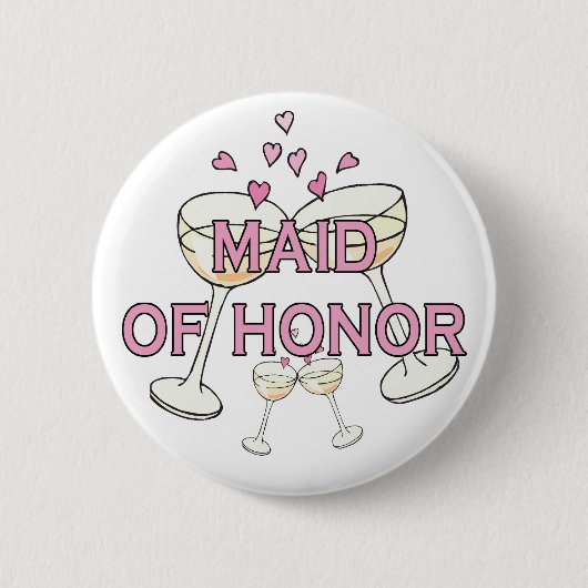 Badge Rond 5 Cm Bouton : Maid of Honor (Devant)