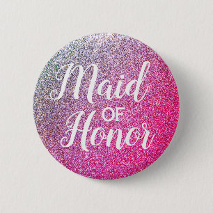 Badge Rond 5 Cm Bouton "Maid of Honor" pour la douche nuptiale