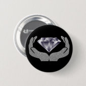 Badge Rond 5 Cm Bouton Mains de diamant (Devant & derrière)