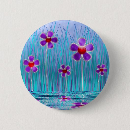 Badge Rond 5 Cm Bouton Maisies timides (Devant)