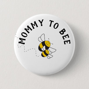 Badge Rond 5 Cm Bouton Maman à abeille pour baby shower bourdon