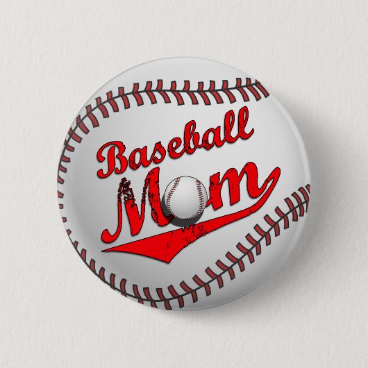 Badge Rond 5 Cm Bouton Maman du baseball (Devant)