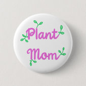 Badge Rond 5 Cm Bouton Maman plante (en rose) (Devant)