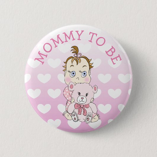 Badge Rond 5 Cm Bouton Maman to Be Baby shower (Devant)