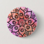 Badge Rond 5 Cm Bouton Mandala Abstrait (Devant)