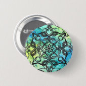 Badge Rond 5 Cm Bouton Mandala Abstrait (Devant & derrière)
