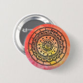Badge Rond 5 Cm Bouton Mandala Chaud Par Megaflora (Devant & derrière)