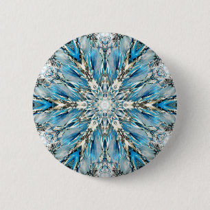 Badge Rond 5 Cm Bouton Mandala du glacier Mendenhall