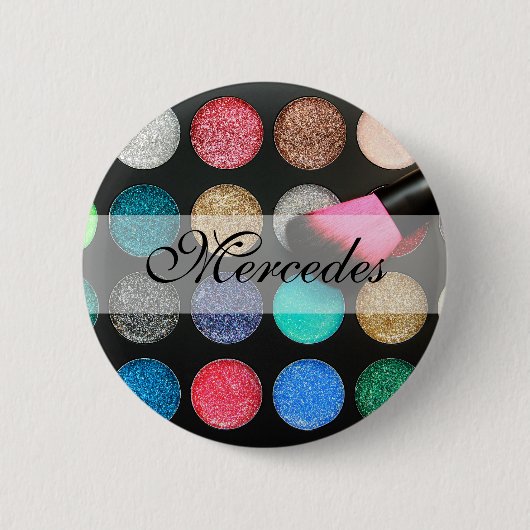 Badge Rond 5 Cm Bouton Maquillage parties scintillant (Devant)