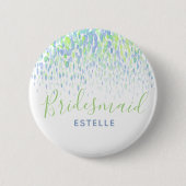 Badge Rond 5 Cm Bouton mariage d'art abstrait vert Bridesmaid (Devant)