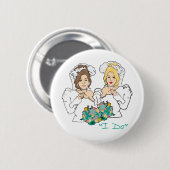 Badge Rond 5 Cm Bouton Mariage lesbien (Devant & derrière)