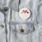 Badge Rond 5 Cm Bouton Mariage mignon caricaturé garçon fille amou (En situation)