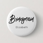 Badge Rond 5 Cm Bouton Mariage noir blanc (Devant)