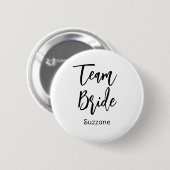 Badge Rond 5 Cm Bouton Mariage noir blanc de l'équipe (Devant & derrière)