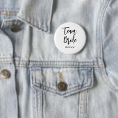 Badge Rond 5 Cm Bouton Mariage noir blanc de l'équipe (En situation)