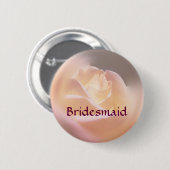 Badge Rond 5 Cm Bouton Mariage Rose Bridesmaid (Devant & derrière)