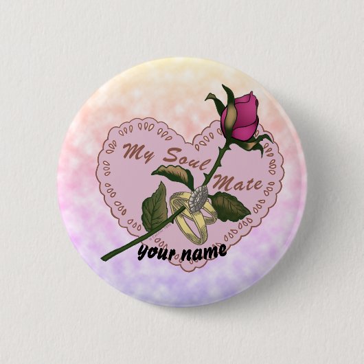 Badge Rond 5 Cm Bouton Mariage Soul Mate (Devant)