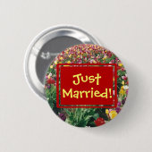 Badge Rond 5 Cm Bouton marié rond de tulipes juste (Devant & derrière)