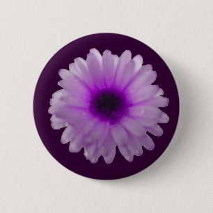Badge Rond 5 Cm Bouton Marigold blanc et violet