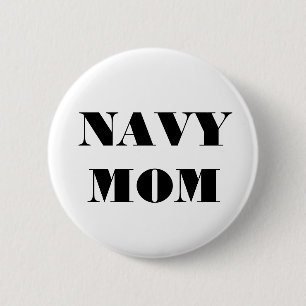 Badge Rond 5 Cm Bouton Marine Maman