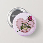 Badge Rond 5 Cm Bouton Marry Me mariage (Devant & derrière)