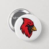 Badge Rond 5 Cm Bouton Mascotte Cardinal (Devant & derrière)