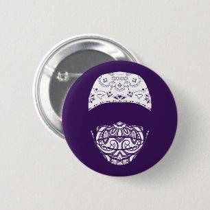 Badge Rond 5 Cm bouton masqué cachemire