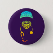 Badge Rond 5 Cm bouton masque cachley (Devant)