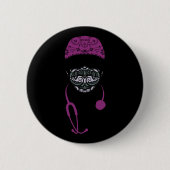 Badge Rond 5 Cm bouton masque cachley (Devant)