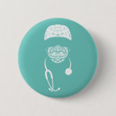 Badge Rond 5 Cm bouton masque cachley (Devant)