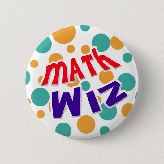 Badge Rond 5 Cm Bouton Math Wiz (Devant)