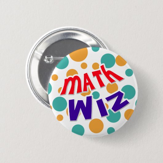 Badge Rond 5 Cm Bouton Math Wiz (Devant & derrière)