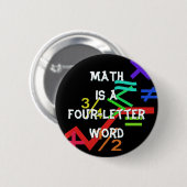 Badge Rond 5 Cm Bouton Mathématiques (Devant & derrière)