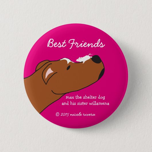 Badge Rond 5 Cm Bouton Max & Willamena Best Friends 2 1/4" (Devant)