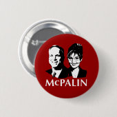 Badge Rond 5 Cm Bouton McPalin 2008 (Devant & derrière)