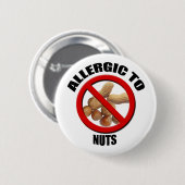 Badge Rond 5 Cm Bouton Médicale d'alerte Allergic to Nuts (Devant & derrière)