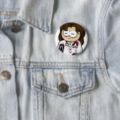 Badge Rond 5 Cm bouton médico de geek (En situation)