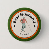 Badge Rond 5 Cm Bouton - Meilleur Mari par Par - Golfer (Devant)